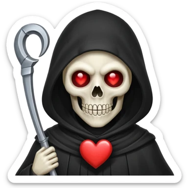 cute reaper portrait with heart eyes  sticker