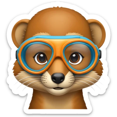 mongoose wearing snorkel goggles sticker