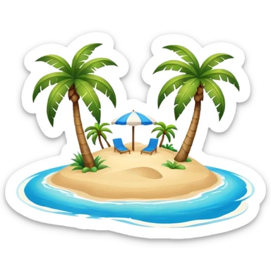 tiny island with palm sticker