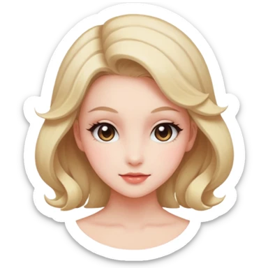 White soft natural realistic blushing blush romantic vintage antique divine beautiful elegant pretty precious cute young youthful  Fakémon-Pokémon-hybrid-creature sticker