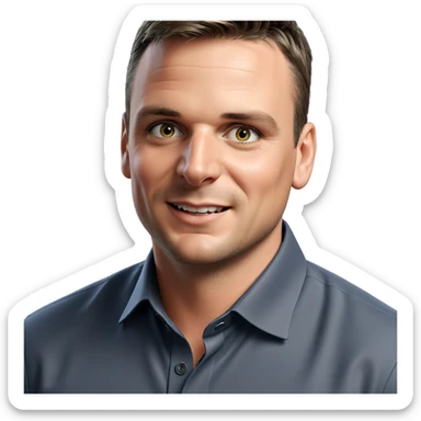 smiling boy in collared shirt sticker