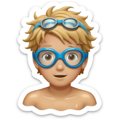Underwater boy swimming sticker