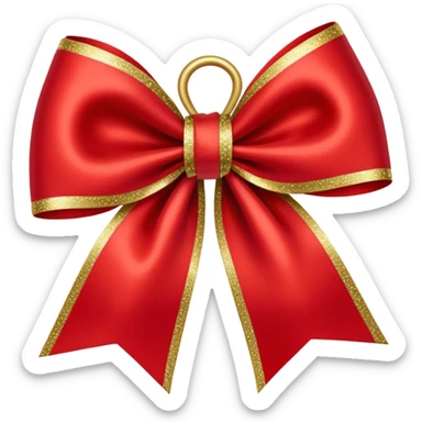 Red christmas bow with gold gif sticker