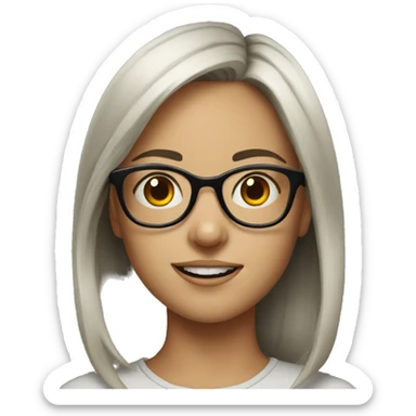 portrait of girl with glasses sticker