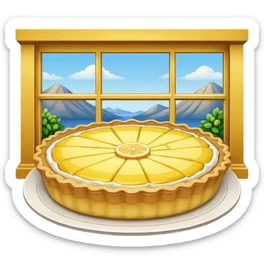 Lemon pie in the windowsill  sticker
