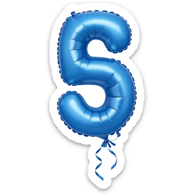 the number thirty one in blue balloons sticker