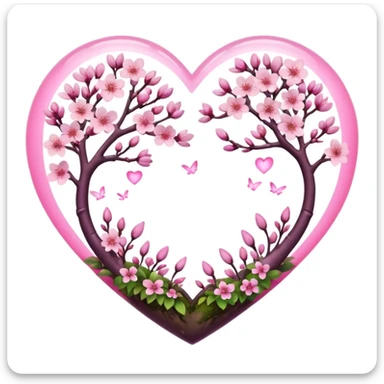 sakura heart with a moonlit garden sticker