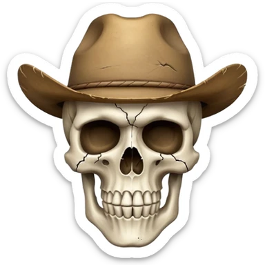 Cowboy skull ahushing sticker