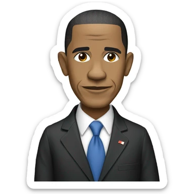 Obama with flags in background sticker