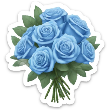 Blue roses bouquet  sticker