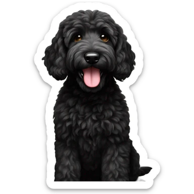 Black goldendoodle sticker