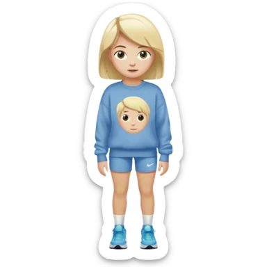  Ein Mädchen mit kurz blonden Haaren einer Baggyhose einen langen Pullover und Nike Schuhe sticker