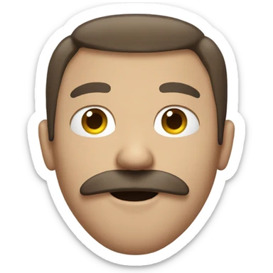 super sick man with brown hair and mustache  sticker