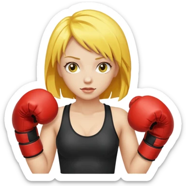 sexy girl with yellow hair boxing sticker