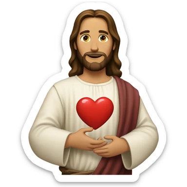 Jesus holding heart sticker