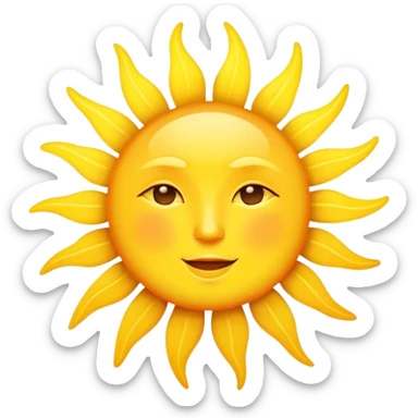 bright yellow sun with rays sticker