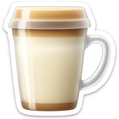 raf coffee in a glass cup no gradient just light cream color sticker