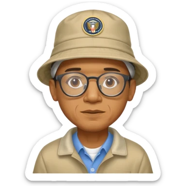 obama wearing glasses and bucket hat sticker