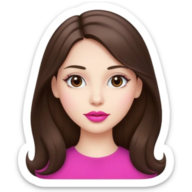 Girly girl pinky so pretty brunette  sticker