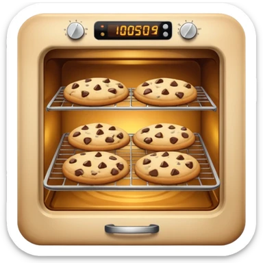 oven with cookies inside sticker