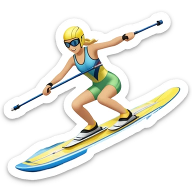 An icon featuring a close-up collage of water skis, splashing water across the surface. The design highlights the motion of the skis cutting through the water. Transparent background emphasizes the thrill of water skiing. sticker