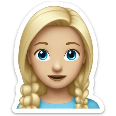Blonde hair blue eye girl sticker