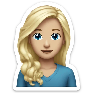 Blonde hair blue eyes sticker