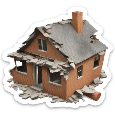house collapse sticker
