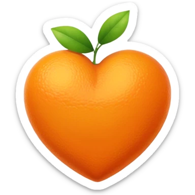 orange heart sticker