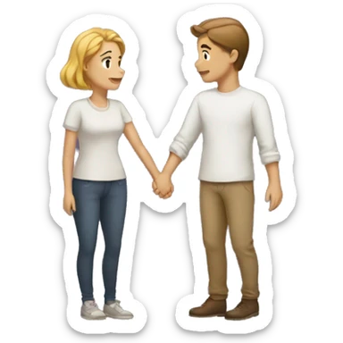 Two lovers holding hands  sticker