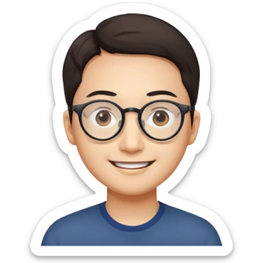 OJOS RASGADOS, NO TAN REDONDOSSSSSSSS, Y SONRIENTE, Y LAS GAFAS? sticker