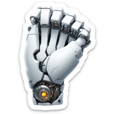 White mechanical cyborg arm and bicep sticker