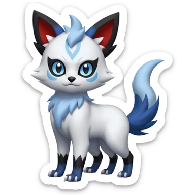 Delcatty-Litten-Zorua-Absol-Sprigatito-fusion, full body sticker