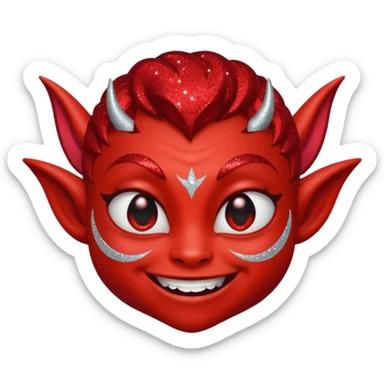 red glitter imp lust sticker