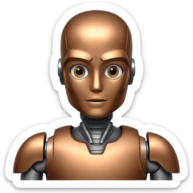 A fit male robot sticker