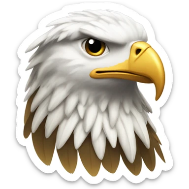 Eagle wearing gold Cuban link sticker