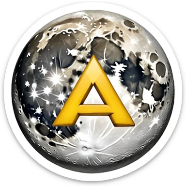 moon with warning rune flashing sticker