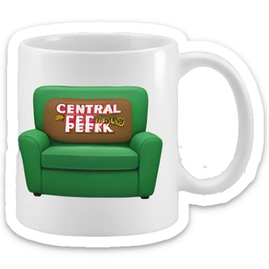 Mug with ‘central perk’ writing sticker