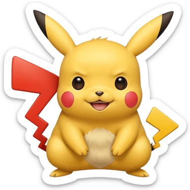 Pikachu with a happy face emoji sticker