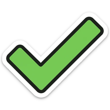 green check mark icon sticker