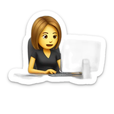 stressed-woman-at-computer sticker