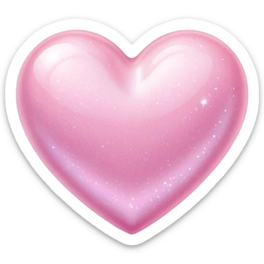 Glossy sparkly pastel pink heart sticker