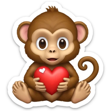 un mono con un corazon sticker