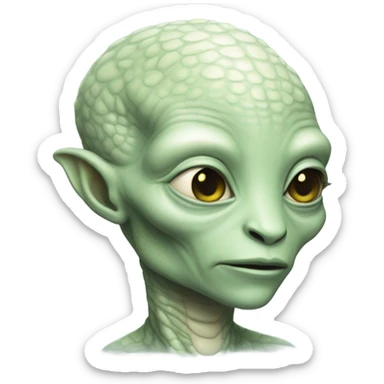 a Reptilian alien white woman, full body, sleeping sticker