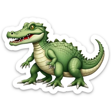 zombie monstrous pale skinned decaying greenish white alligator, vicious, dirty, undead, quadrapedal sticker