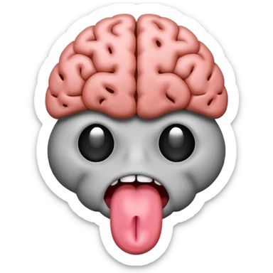 Tongue sticking out of brain emoji sticker