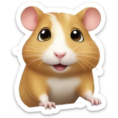 hamster on train sticker