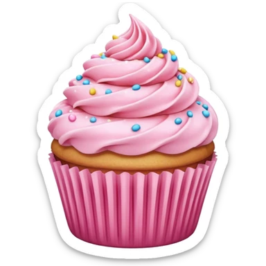 Cupcake with pink icing sticker