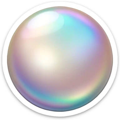 Luminous pearl gemstone with mother-of-pearl iridescence sticker