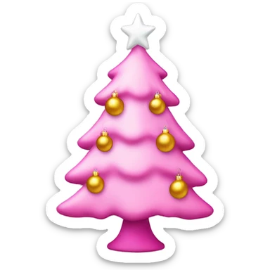 Pink Christmas tree with ornaments sticker